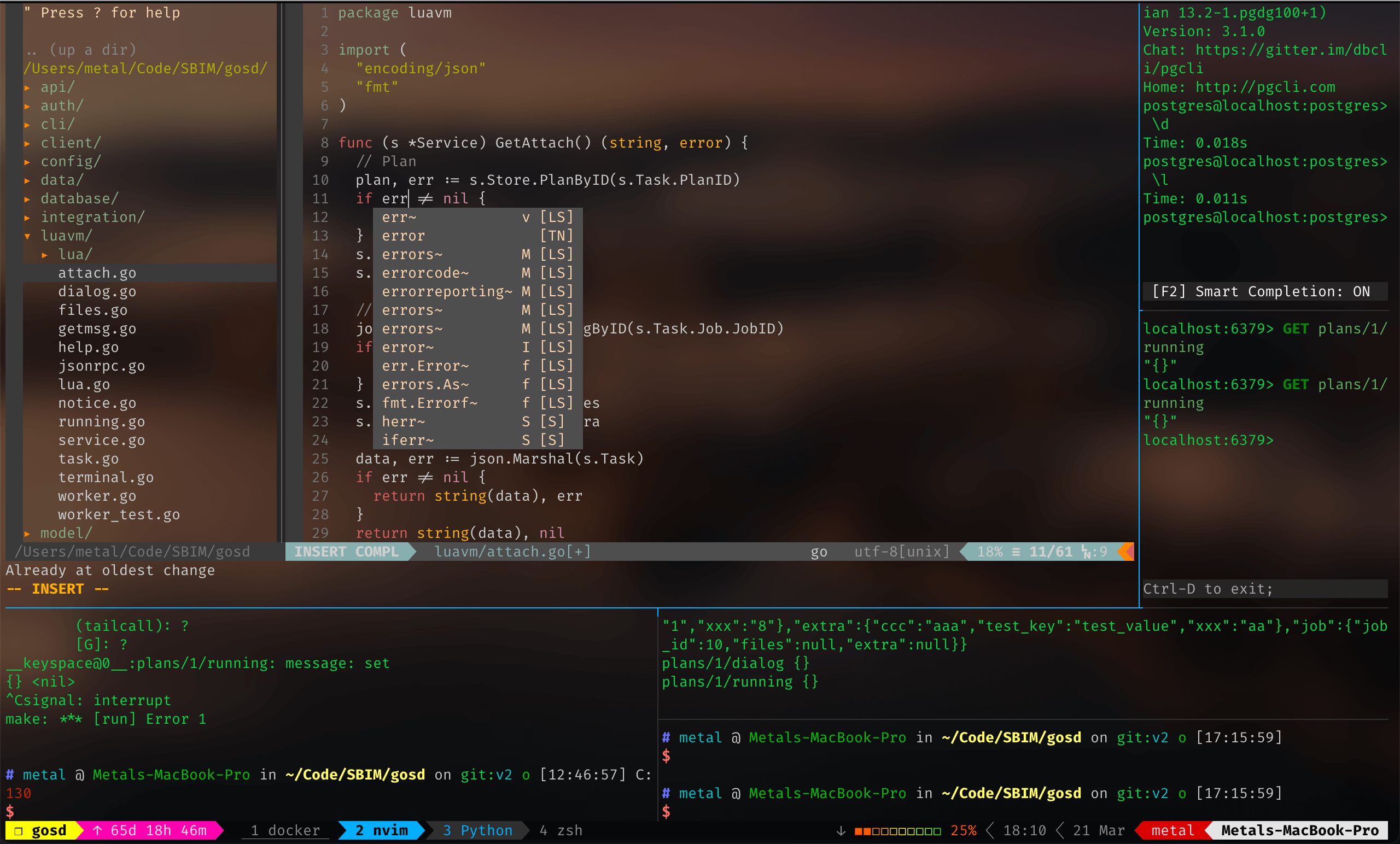 tmux vim